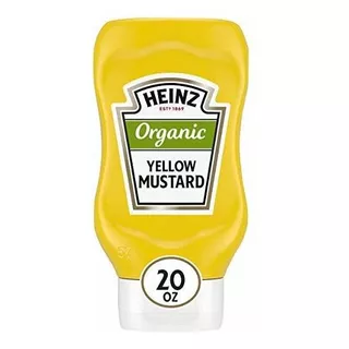 Heinz Orgánica Amarillo Mostaza (botellas 20oz, Paquete De 6