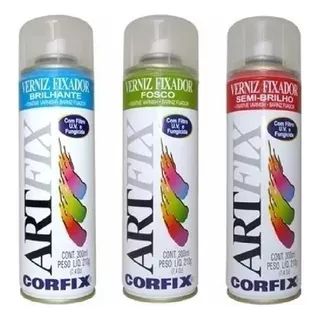 6x Verniz Fixador Spray Artfix Brilhante; Fosco; Semi-brilho