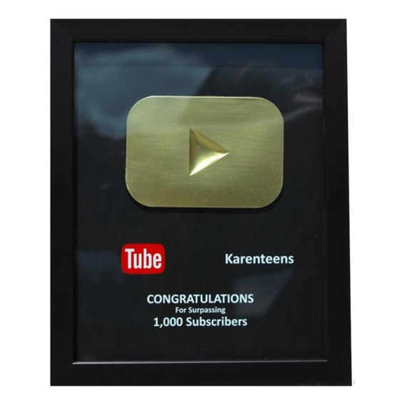 Placa De Youtube | Oro O Plata | Totalmente Personalizada