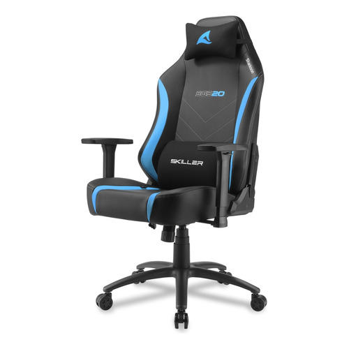 Silla Gamer Sharkoon Skiller Sgs20 Negra-azul Color Azul Material del tapizado Cuero sintético