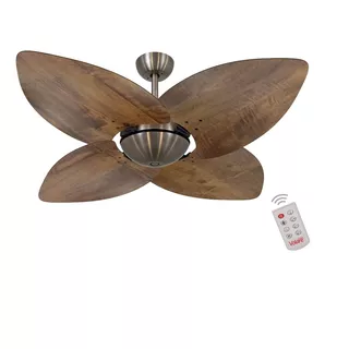 Ventilador De Teto Bronze 4 Pás Imbuia 220v Com Controle