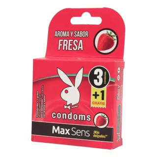 Caja De 3 Condones Playboy Extra Sensibles Con Aroma Y Sabor