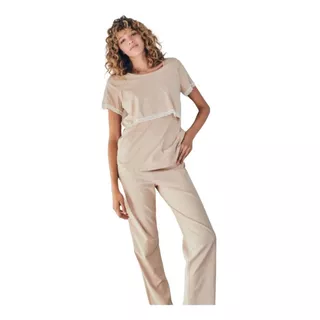 Pijama Mujer Maternal Manga Corta Sweet Lady Liso