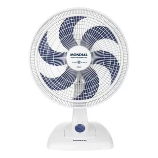 Ventilador De Mesa Maxi Power V40w 40cm Mondial Cor Da Estrutura Branco Cor Das Pás Azul 110v