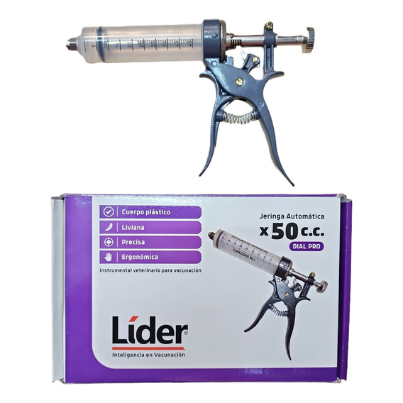 Jeringa Automatica 50 Cc Lider Dial Pro Con Cuerpo Plastico