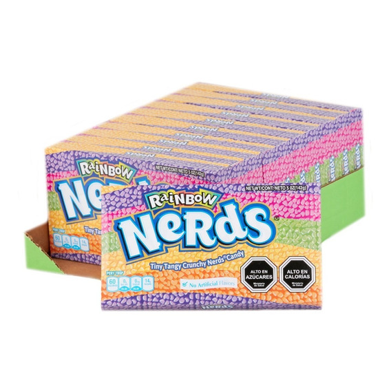 Dulce Nerds Rainbow Pack De 12 Unidades De 142grs X Unidad