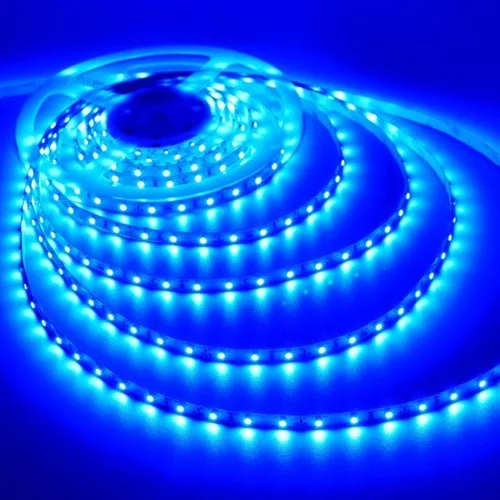 Kit de tira LED 2 metros 12V 5W Luz azul con transformador