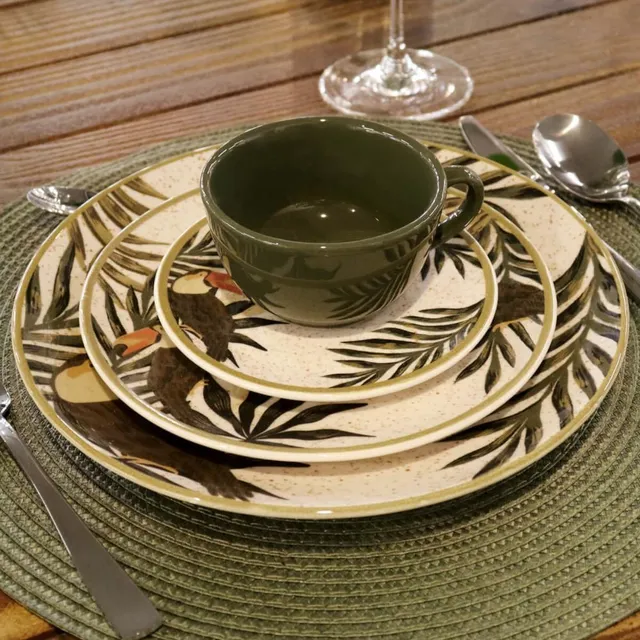 Aparelho De Jantar E Chá 30 Peças Oxford Unni Tropicano