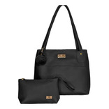 Bolso Dama Carteras Mujer Tote Karla Chacon + Accesorio Color Negro