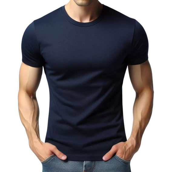 Playera Manga Corta Slim Fit Tela Stretch Ligera Tacto Suave