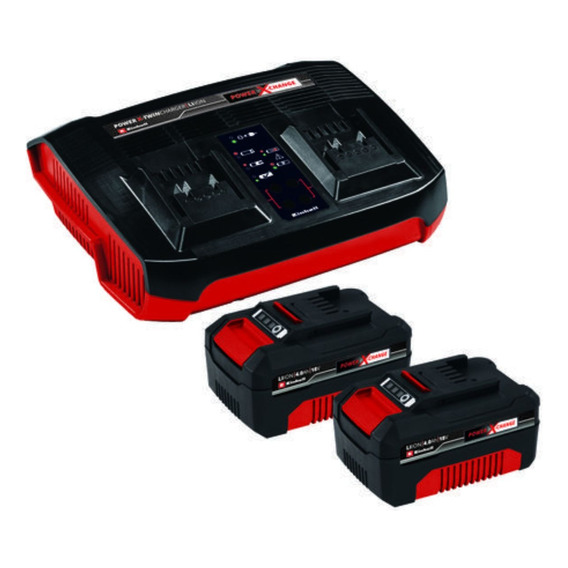 Starter Kit Bat 2x 4 Ah Y Cargador Doble Einhell Twincharger