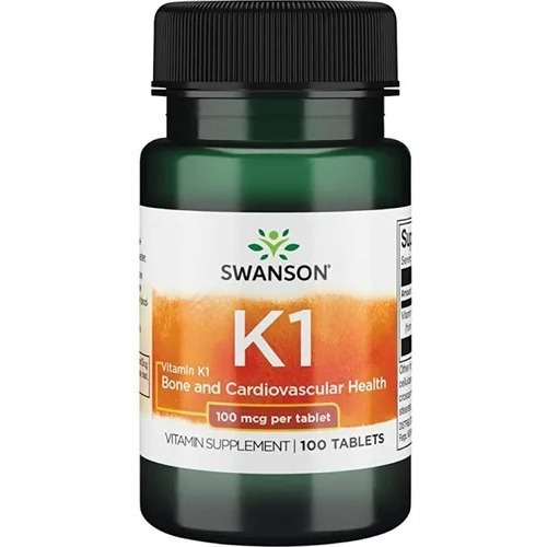 Swanson Vit K1, Salud Ósea Y Cardiovascular 100mcg 100 Comp Sabor no aplica