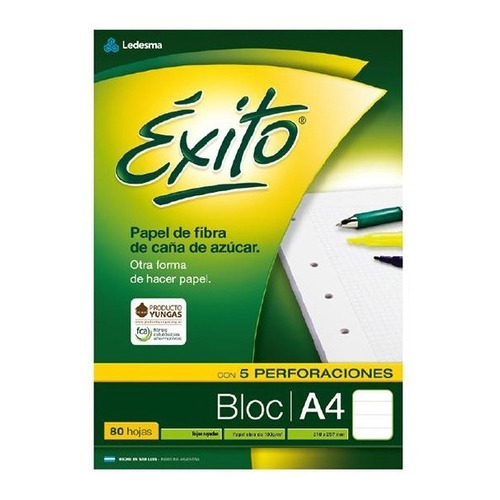 Block De Hojas A4 Rayadas Exito X 80 Hojas Rayado Pack