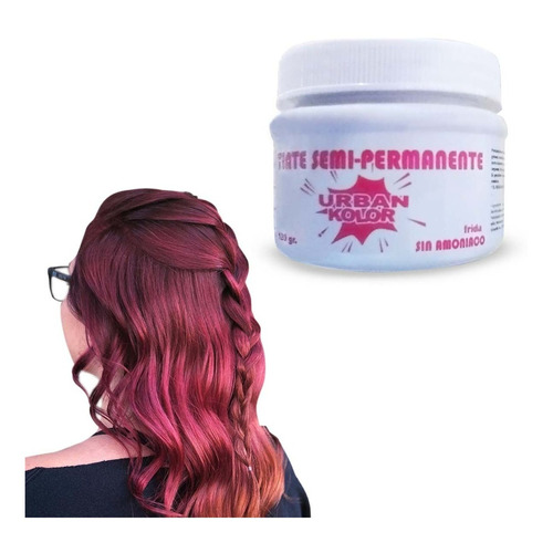 Kit Tinte semipermanente Kolor Shot  SIN AMONIACO Urban Color tono rojo arandano frida para cabello