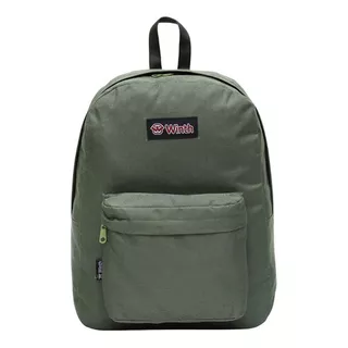 Mochila Basic Lisa Com Bolso Winth Cor Verde-musgo Desenho Do Tecido Liso