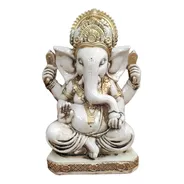 Estatua Ganesha Gigante 30cm Patinada - Energía & Paz Única!