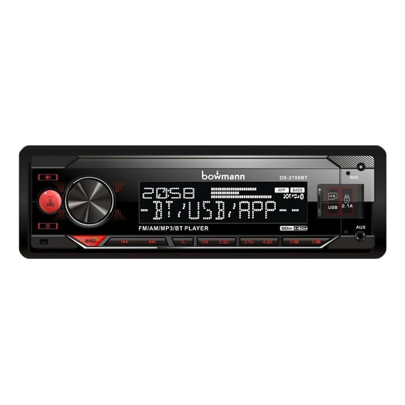 Radio para carro Bowmann DS-2700BT con USB, bluetooth y lector de tarjeta SD