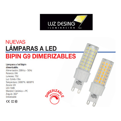 Lampara Led 6w Dimerizable G9 Alta Potencia Luz Desing 