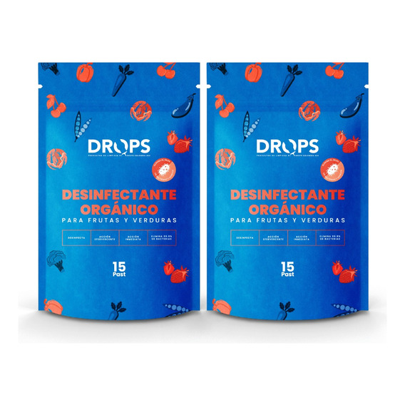 Desinfectante Drops De Frutas Y Verduras Organico X2