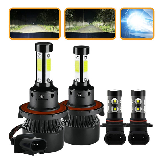 12000lm Kit De Focos Led De 4 Lados H13 9145 Para Dodge