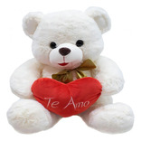 Urso Branco Coração Te Amo 50cm - Pelúcia