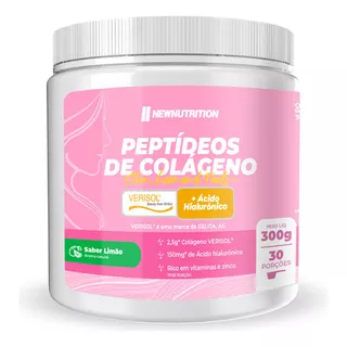 Suplemento Em Pó Newnutrition  Elastina Rugas Linhas De Expressão Envelhecimento Hidratação Pele Peptídeos Bio Ativos De Colágeno Envelhecimento Hidratação Pele Sabor  Limão Em Pote De 300g