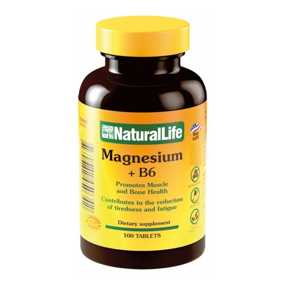 Suplemento Magnesio + Vitamina B6 Natural Life 100 Cápsulas