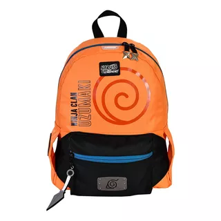 Mochila Naruto Para Laptop Naruto Con Cangurera Color Naranja Diseño De La Tela Liso