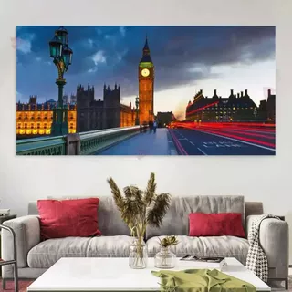 Cuadro Calles Londres  Canvas Grueso 140x70cm