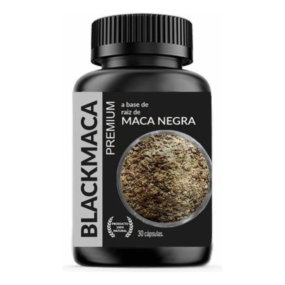 Suplemento en cápsula Black Maca  Premium Maca negra sabor natural en bote de 30g 30 un