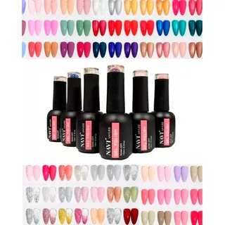 Kit X 6 Gel Uv Led Esmalte Navi Semipermanente 10ml Colores.