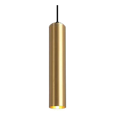 Colgante 1 Luz Tubo Dorado 35cm Apto Led Gu10