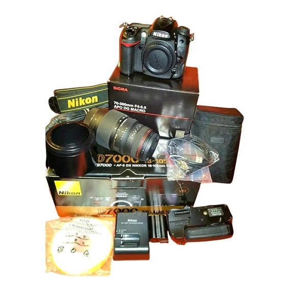 Camara Nikon D7000+lente Sigma 70-300+grip+2 Baterias+correa