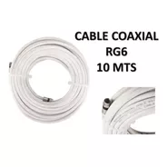 Cable Coaxial Rg6 De 10 Mts Con Conectores Incluidos