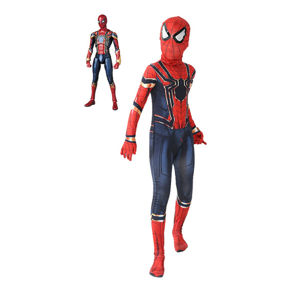 Metcuento Mono Disfraz Iron Spiderman Hombre Araña Traje Disfraces Com Máscara Para Niños Cosplay Fiesta Halloween Navidad Año Nuevo Día Del Niño