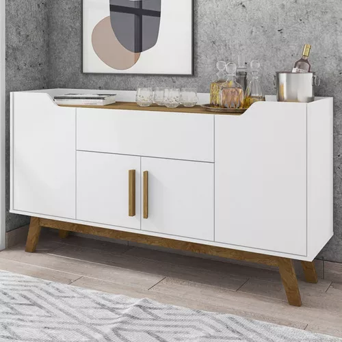 Buffet Argo 2 Portas – Off White/ Cedro - Lidecor Móveis & Decoração