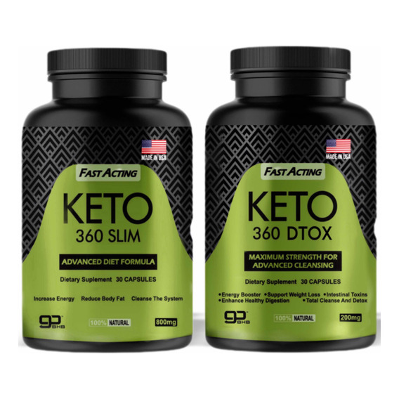 Keto 360 Slim Y Dtx | 2 Frascos Dia Y Noche | Bhb Potente