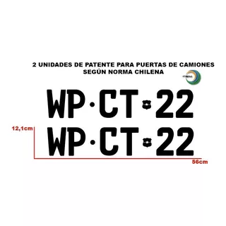 Patente Adhesiva Para Puertas De Camion 2 Unidades Sin Fondo