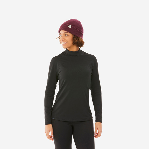 Playera Térmica De Esquí Mujer Bl 500 Negro Wedze