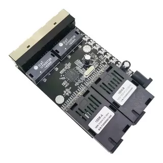 Switch Placa Rede Metro Fast Gbic A + B Com 4 Portas Rj45