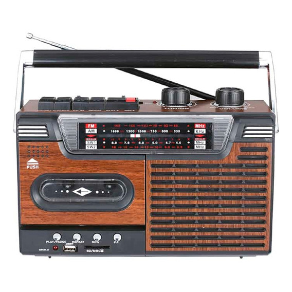 Radio Portail Cassette Vintage Inalámbrico Bluetooth Am/fm