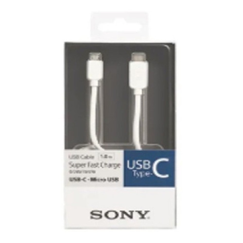 Sony Cable Usb Tipo C A Micro Usb 1.0m Color Blanco