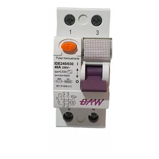 Interruptor Disyuntor Diferencial 2x40a 30ma Baw Id240/030
