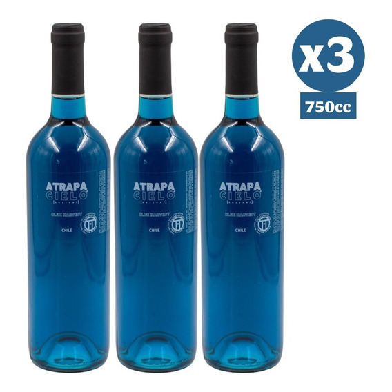 Pack 3x Vino Azul Atrapa Cielo 750cc Late Harvest 