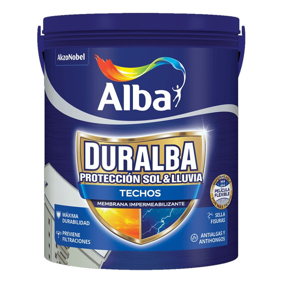 Membrana Líquida Duralba Techos 20 Kg Alba - New Life Acabado Satinado Color Blanco