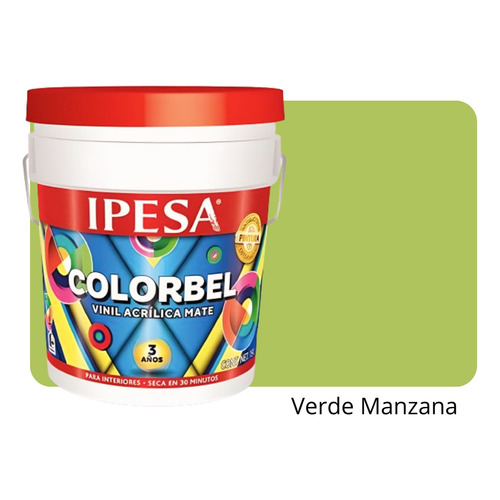 Pintura Vinílica Interior 4 Litros Colorbel 3 Años Galón Color Verde manzana