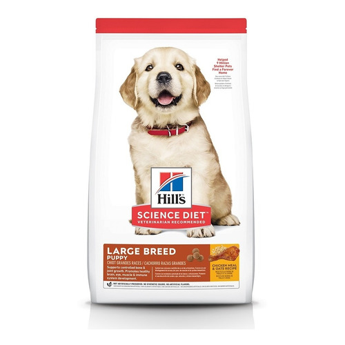 Alimento Hill's Science Diet Puppy Large Breed para perro cachorro de raza grande sabor pollo y avena en bolsa de 30lb