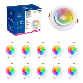 Plafón Led 9w Empotrable Smart Wifi App Blanco Bote 10pzs