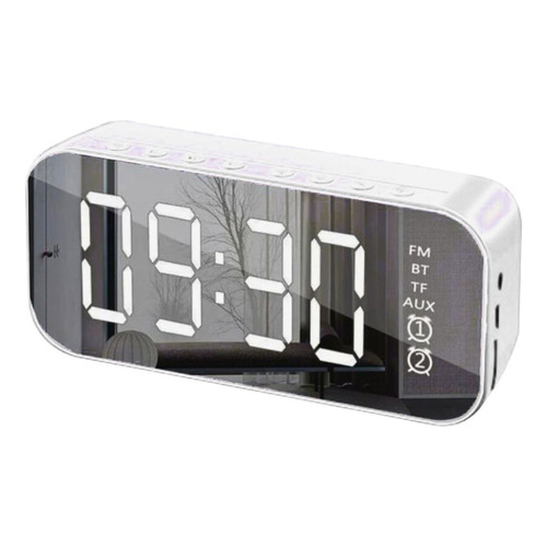 Radio Reloj Parlante + Bluetooth +parlante Radio Reloj Color Blanco 5v