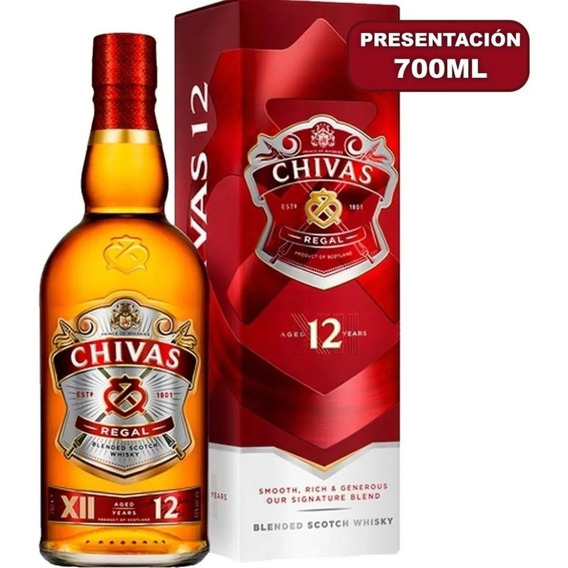 Chivas Regal 12 Años Whisky Escocés Botella 750 Ml + Estuche